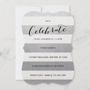 Modern Faux Silver Foil Party Invitation