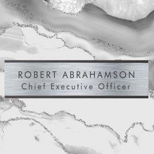 Modern Faux Silver Office Door Signs Sign