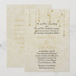 Modern Faux Sparkle Gold and Cream Weddings Invitation