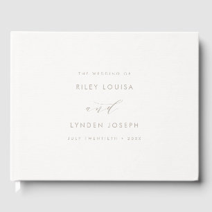 Modern Faux-Textured Paper Elegant Wedding Guest Book