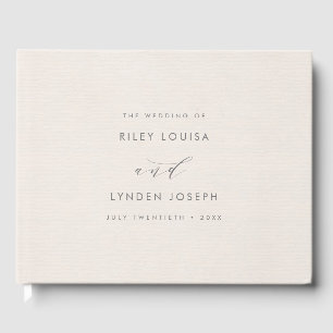 Modern Faux-Textured Pink Paper Elegant Wedding Guest Book