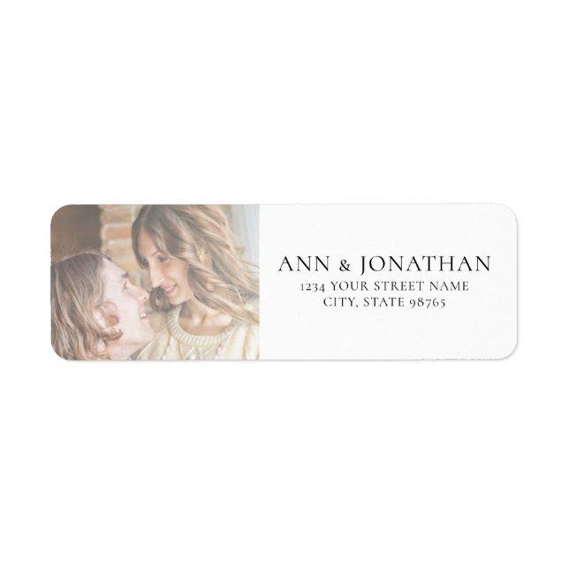 Modern Faux Vellum  Photo Return Address Labels (Front)
