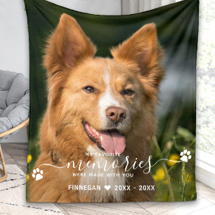 Modern Favourite Memories Personalised Pet Memoria Fleece Blanket