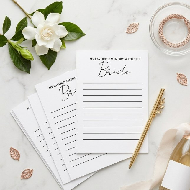 Modern Favourite memory with the bride game card (Creator Uploaded)