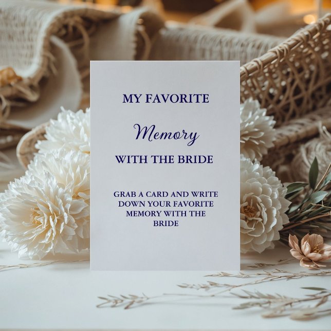 Modern Favourite memory with the bride game card  Pedestal Sign (Creator Uploaded)