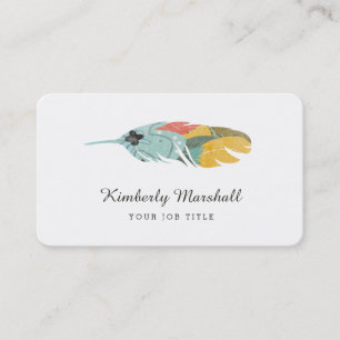 Modern Feather Business Cards / Chalkboard