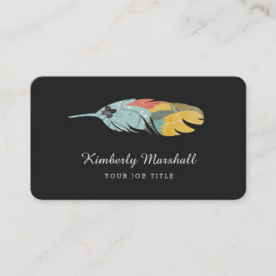 Modern Feather Business Cards / Melon
