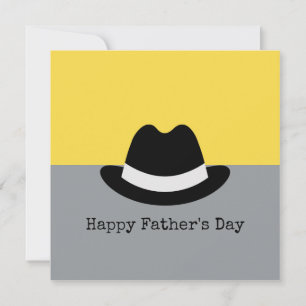 Modern Fedora Colorblock Father's Day Card