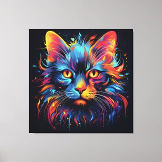 Modern Feline Artwork  Canvas Print