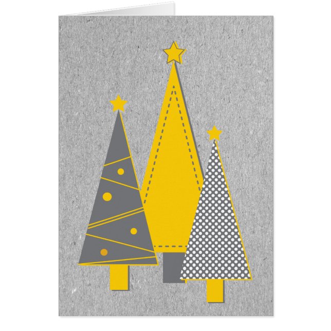 Modern Felt Look Christmas Tree Card (Front)