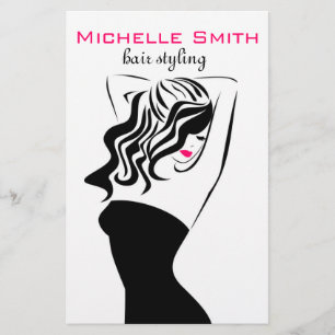 Modern feminine black and pink Trendy Hair Salon  Flyer