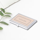 Modern Feminine Chic Texture Pale Pink Beauty Business Card Holder<br><div class="desc">Modern elegant business card holder with texture pale pink background and light grey frame.
Elegant and chic design,  perfect for beauty/fashion related occupations or consultants.</div>
