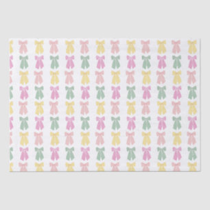Modern Feminine Coquette Hair Bow Pattern Tissue Paper