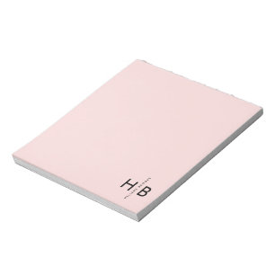Modern Feminine Girly Pink Initial Monogram Notepad