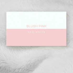 Modern Feminine half-white / half blush pink  Business Card