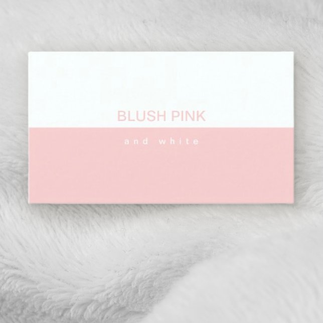 Modern Feminine half-white / half blush pink  Business Card (Creator Uploaded)