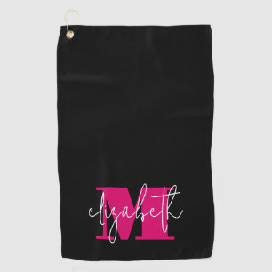 Modern Feminine Monogram Custom Golf Towel