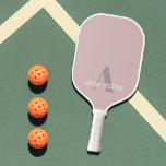 Modern Feminine Pastel Pink Monogram Custom Name Pickleball Paddle<br><div class="desc">Say Hello to luxe and modern Pickleball equipment with your custom monogram and name on it! These feminine and fun Pickleball paddles features soft pink pastel colours and your name and monogram of choice.</div>