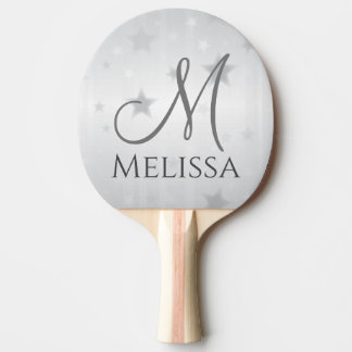 Modern Feminine Personalised Minimalist Silver Ping Pong Paddle