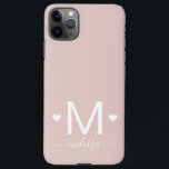 Modern feminine script monogram blush pink iPhone 11Pro max case<br><div class="desc">Modern feminine script monogram blush pink iPhone 11 Pro Max Cases</div>