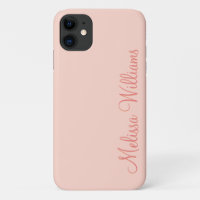 Modern Feminine Solid Soft Pink Script Custom Name