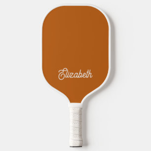 Modern Feminine Terracotta Script Custom Name Pickleball Paddle
