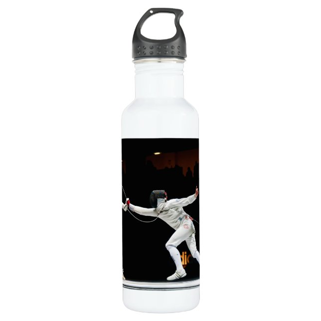 Modern Fencing Sword Fighting Dual 710 Ml Water Bottle (Front)