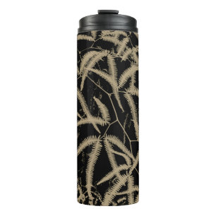 Modern fern pattern with Black background Thermal Tumbler