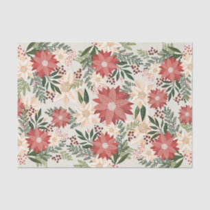 Modern & Festive Botanical Poinsettia Tissue Paper