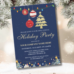 Modern Festive Business Holiday Party Invitation 