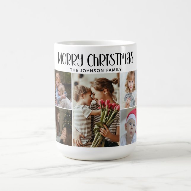 Modern Festive Casual Colourful Christmas 9 Photo  Magic Mug (Center)