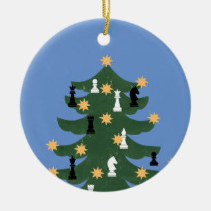 Modern Festive Christmas Chess Tree Ceramic Tree Decoration