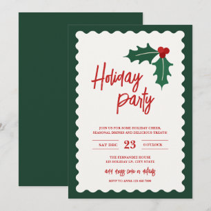Modern Festive Christmas Holiday Party Invitation