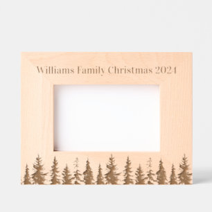 Modern Festive Christmas Tree Etched Frames
