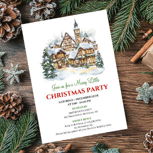 Modern festive city Christmas party dinner invite