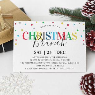 Modern Festive Colourful Christmas Brunch Invitation
