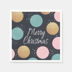 Modern Festive Dots Snowy Christmas Napkin