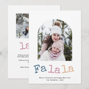 Modern Festive Fa La La Christmas Photo Holiday Card