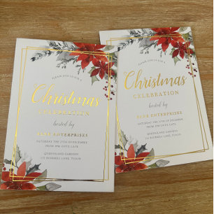 Modern Festive Geometric Christmas Party Gold