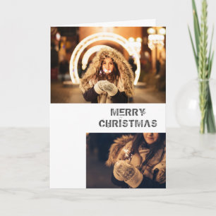 Modern Festive Merry Christmas Photo Card