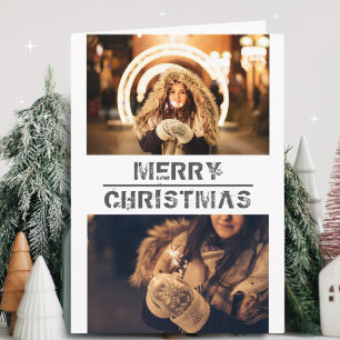 Modern Festive Merry Christmas Photo Card