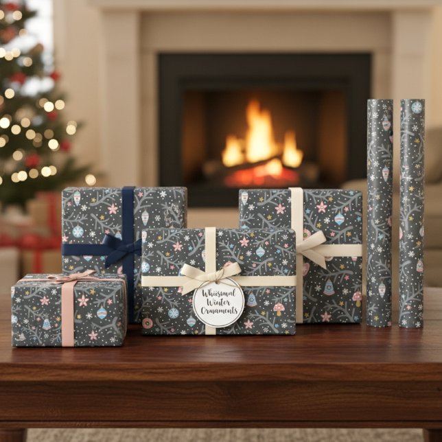 Modern Festive Ornament Wrapping Paper (Modern Festive Ornament Wrapping Paper)