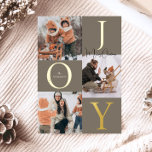 Modern Festive Photo collage Christmas<br><div class="desc">Modern Festive 3 Photo collage Christmas Holiday Card</div>