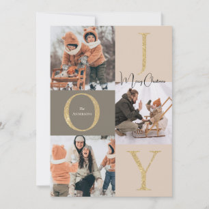 Modern Festive Photo collage Christmas Holiday Card