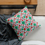 Modern Festive Polka Dot Red Pink Green Pattern  Cushion<br><div class="desc">Simple modern merry and bright pattern with circles in pink,  red,  and green colours.</div>
