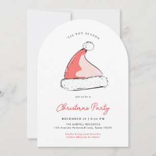 Modern Festive Santas Hat Christmas Party Arch Invitation