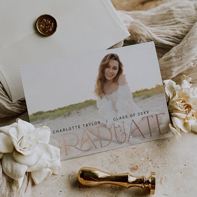 Modern Fete Foil Horizontal Photo Graduation (Creator Uploaded)
