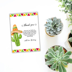 Modern Fiesta Cactus Taco 'Bout A Baby Shower Thank You Card