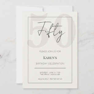 Modern Fifty 50th Birthday Celebration Invitation
