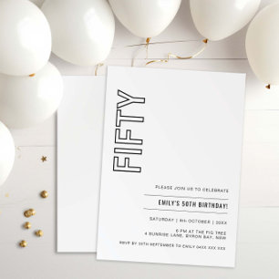 Modern Fifty 50th Birthday Party Invitation